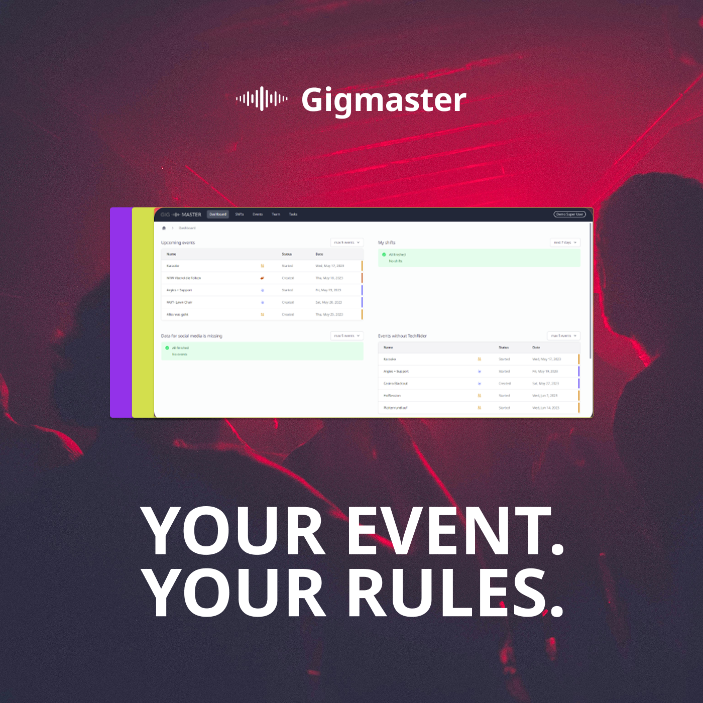 Produktansicht von gigmaster.events
